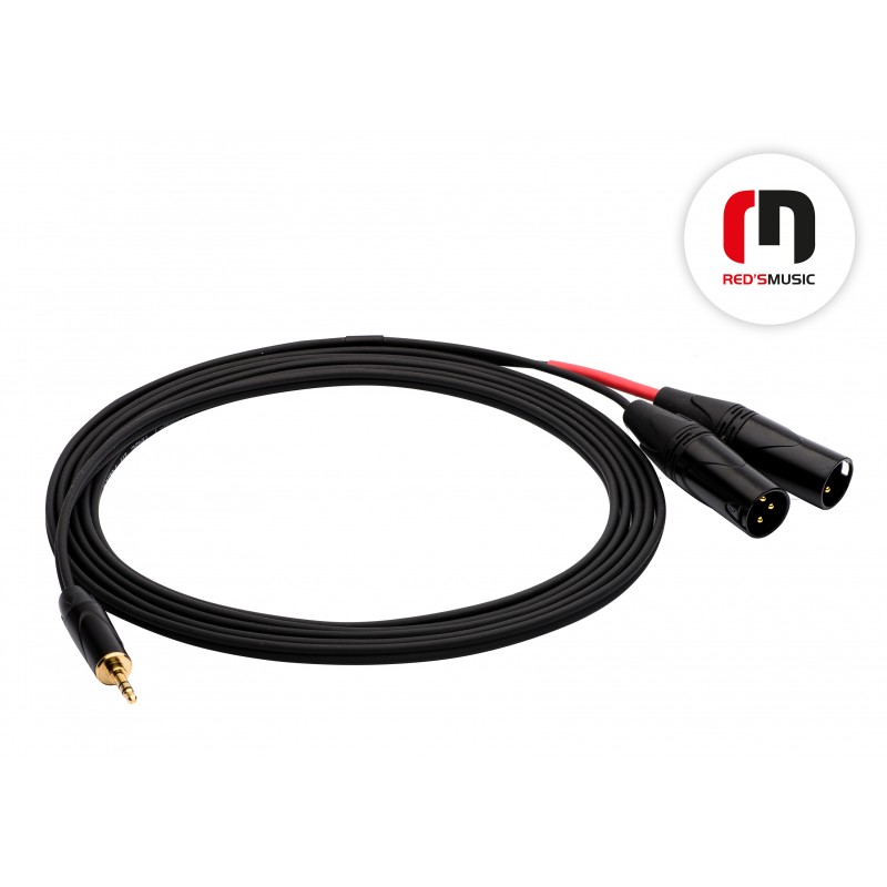 Reds Music  AU3780BX Kabel Audio - Jack stereo mini 3.5 / 2 x XLR M długość 8.0 m